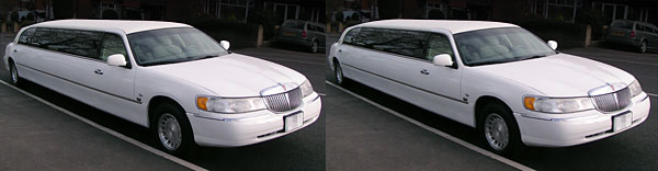 white pink limo hire